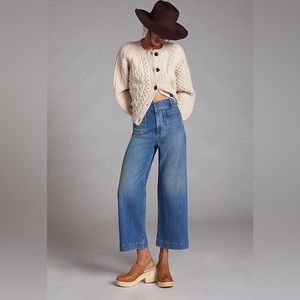 Anthropologie Pilcro and The Letterpress Skipper Wide Leg crop Jeans 28